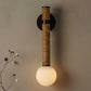 Tige en cuir et verre opale, design industriel