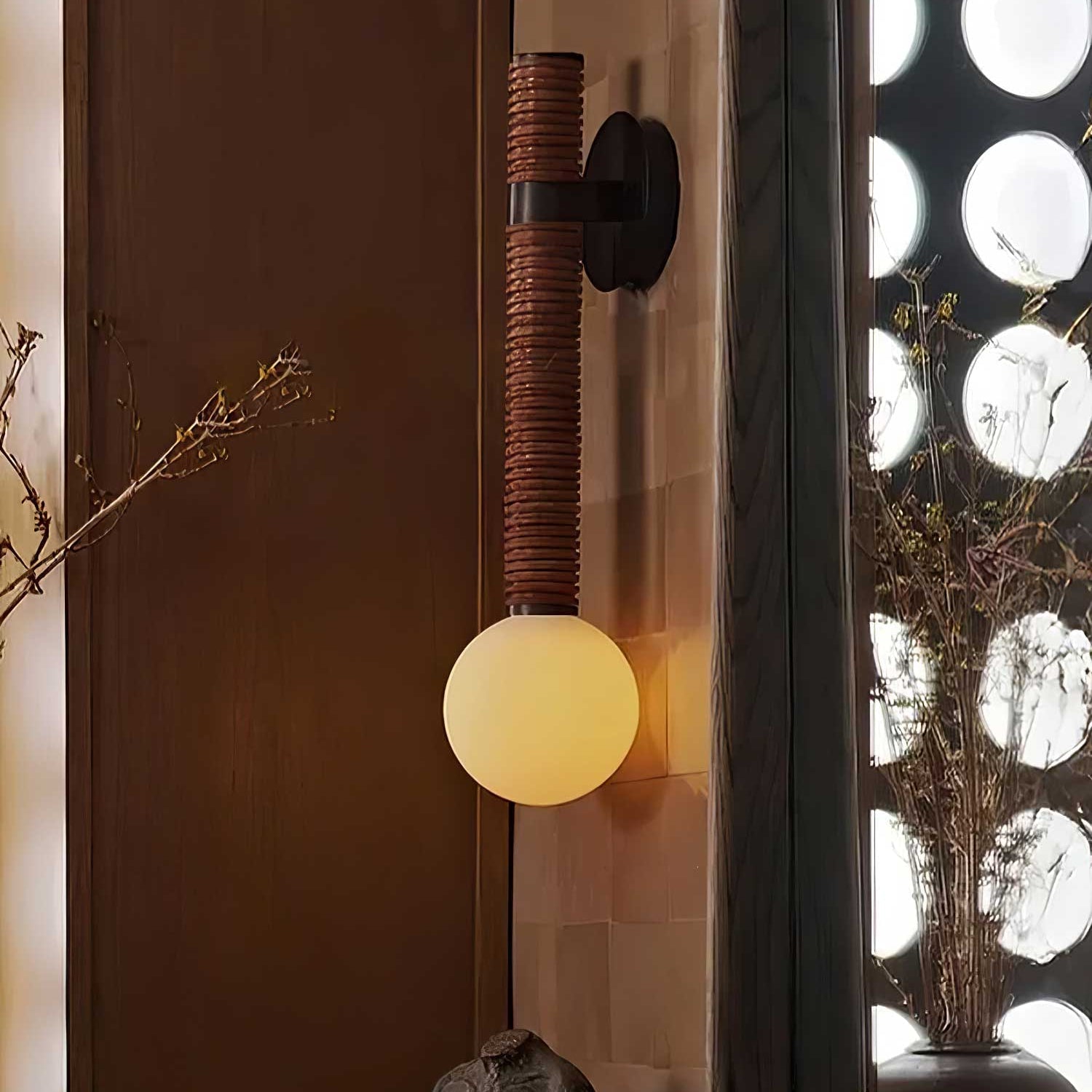 Éclairage doux diffusé par la sphère en verre