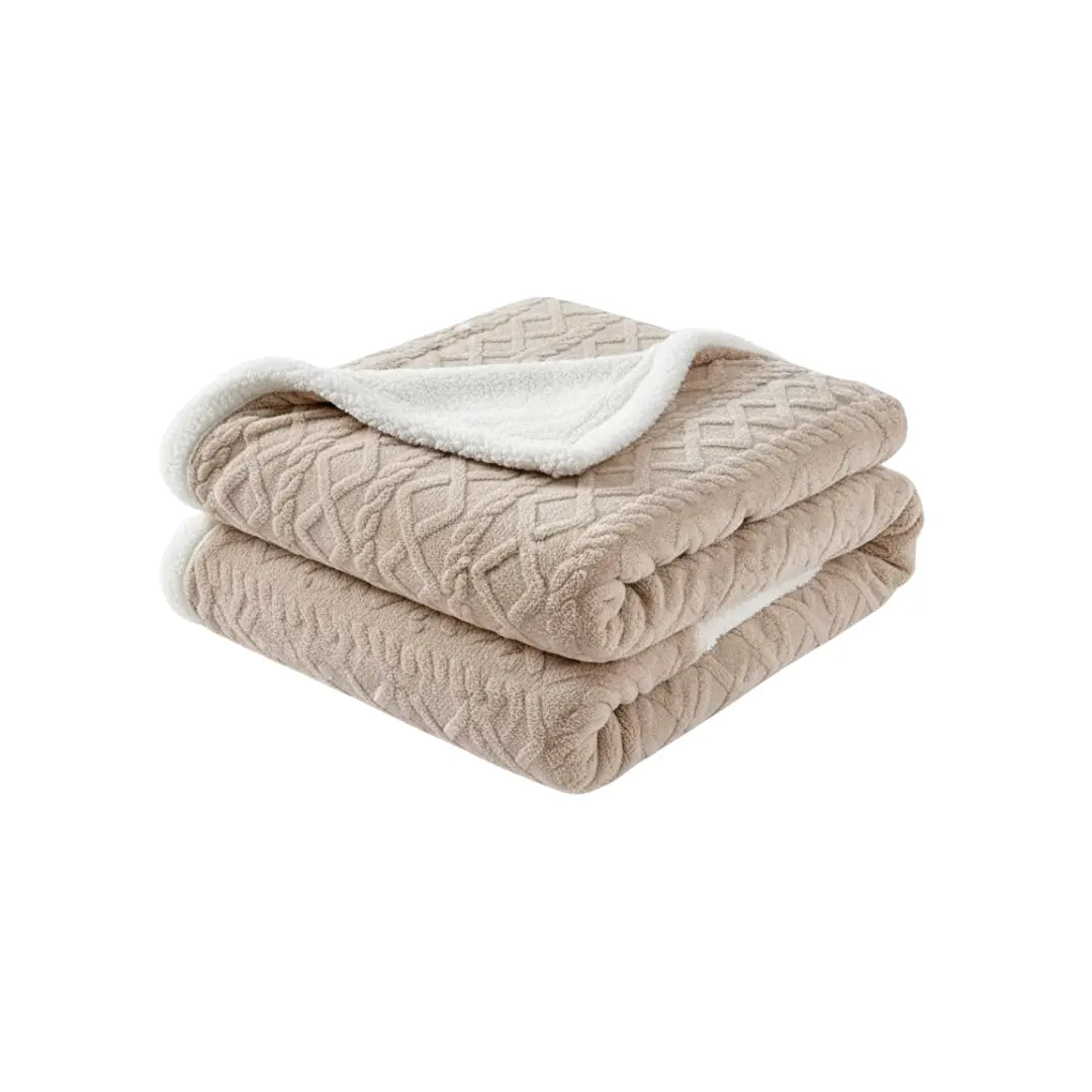 Couverture en fleece ajoutant une touche de luxe à un salon