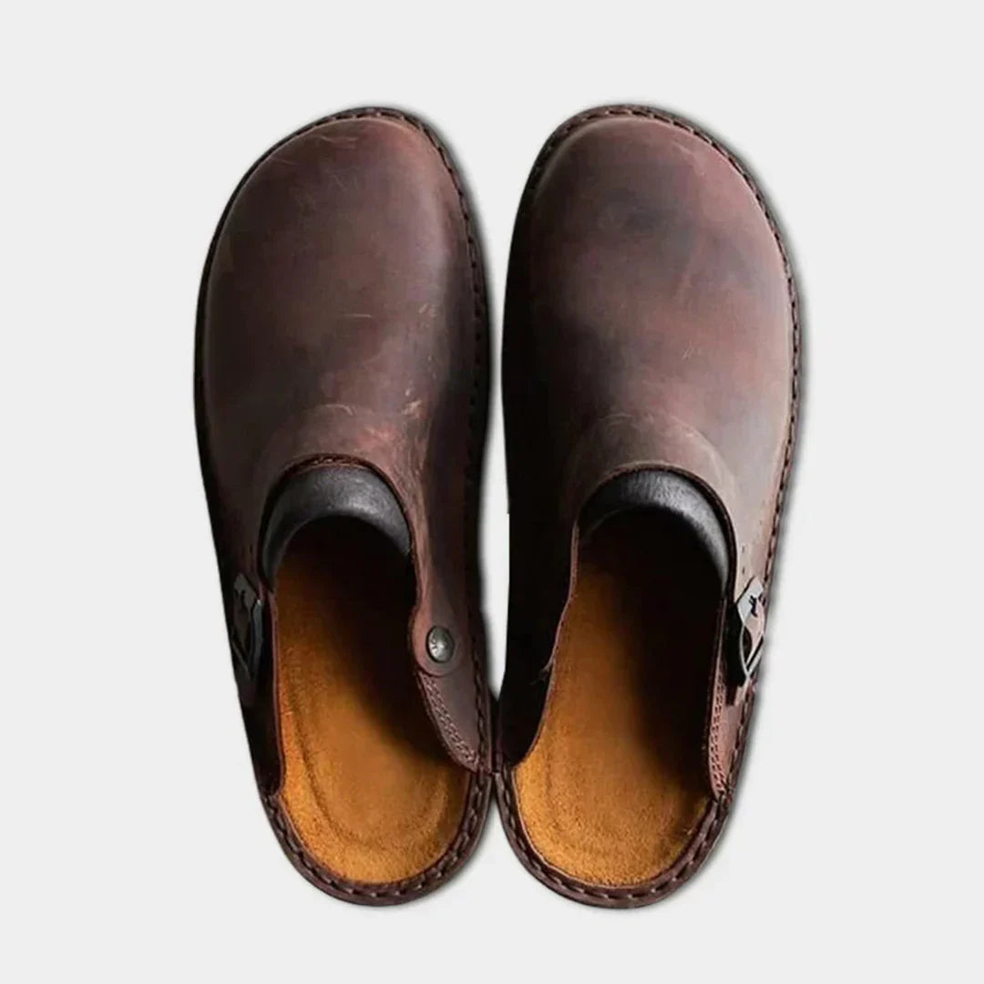 Chaussons en cuir synthétique avec doublure douce