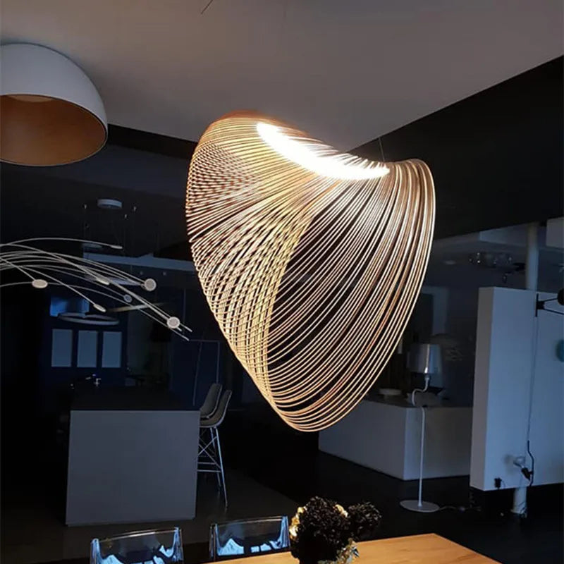 Éclairage LED intégré de la lampe en bois
