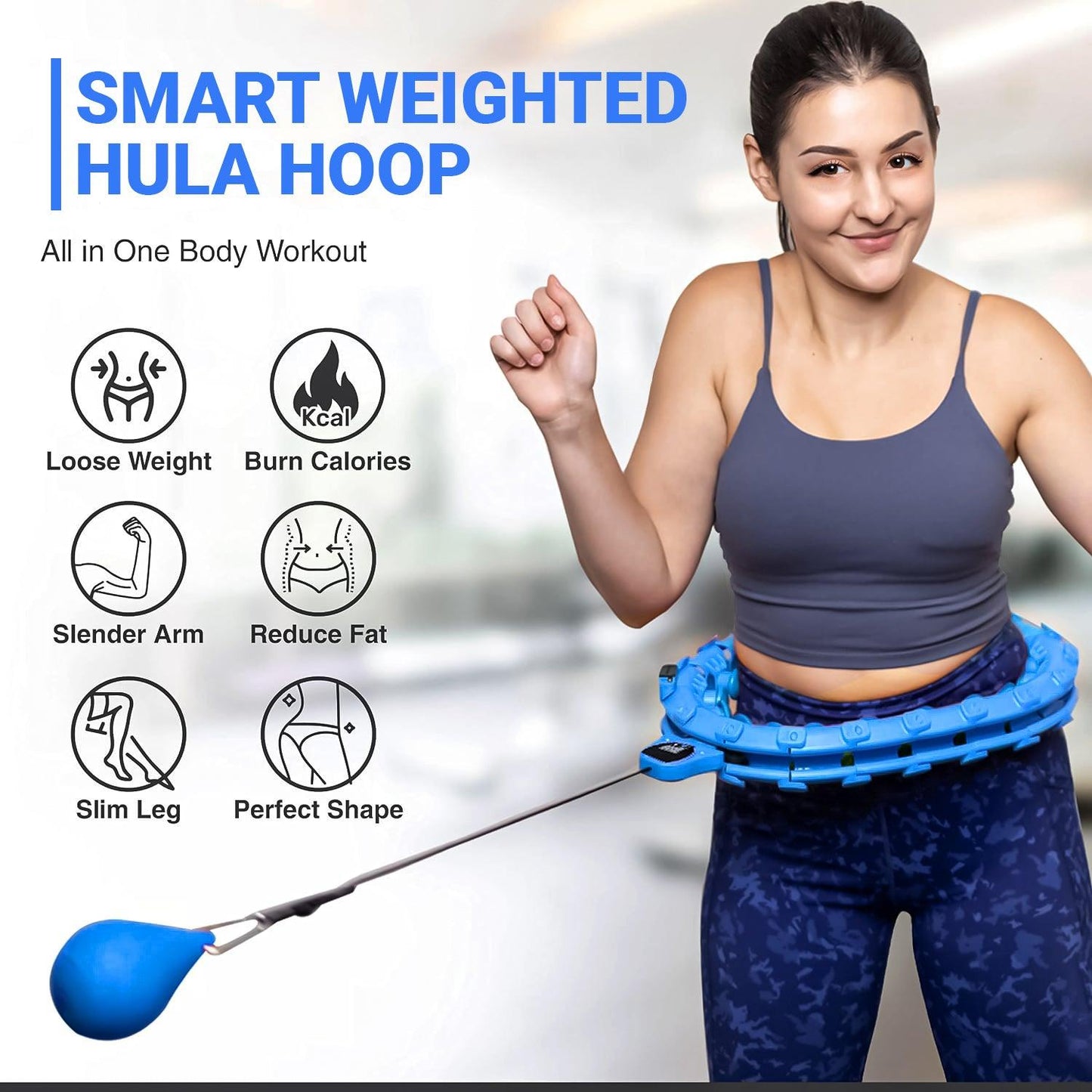 Vue rapprochée des nœuds sécurisés du hula hoop pondéré