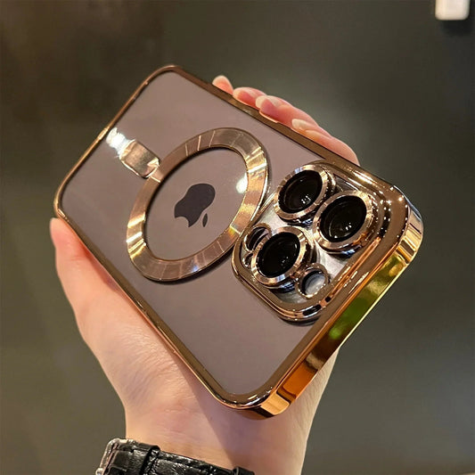 Coque magnétique dorée avec design élégant et moderne