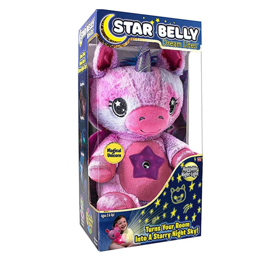 Peluche licorne allumée, créant une ambiance apaisante