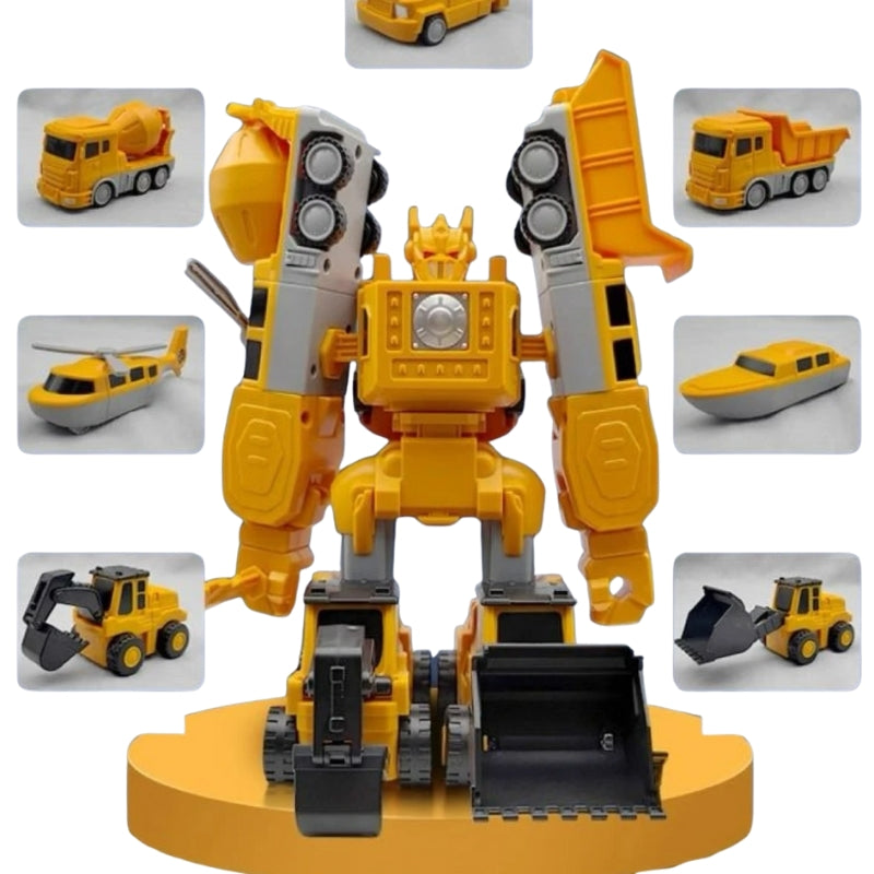 Robot magnétique transformable en véhicule avec pièces interchangeables