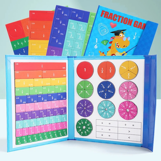 Ensemble éducatif magnétique pour explorer les fractions et pourcentages