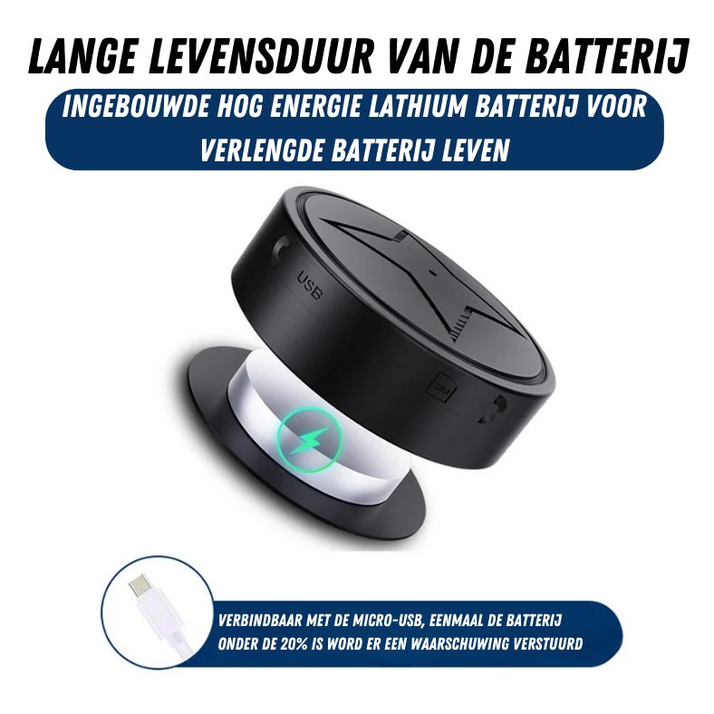 Vue rapprochée du dispositif GPS montrant les détails du boîtier