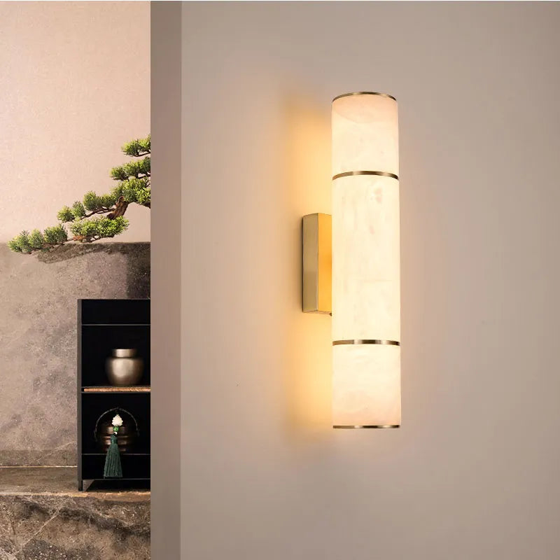 Applique murale en marbre et cuivre, design élégant