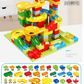 Ensemble de construction de piste de billes avec blocs colorés