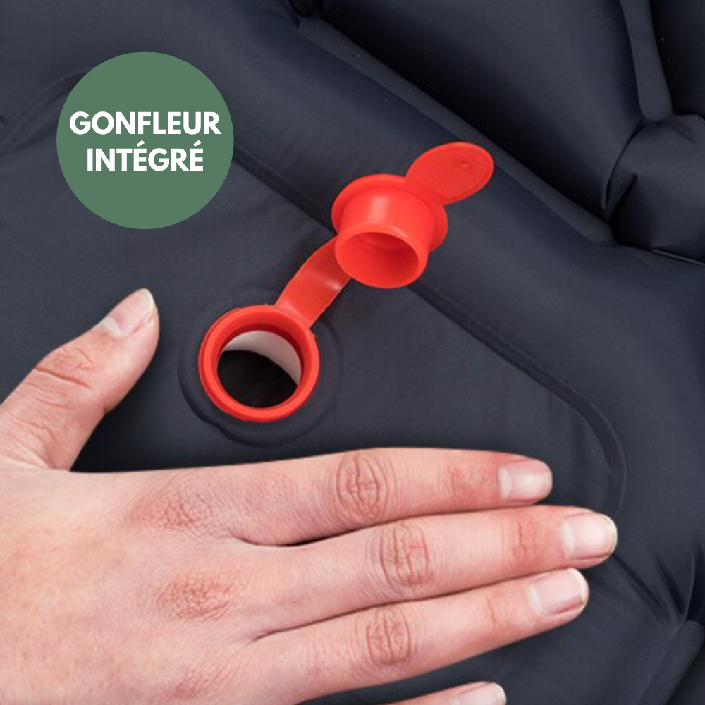 Matelas plié dans son sac de transport compact