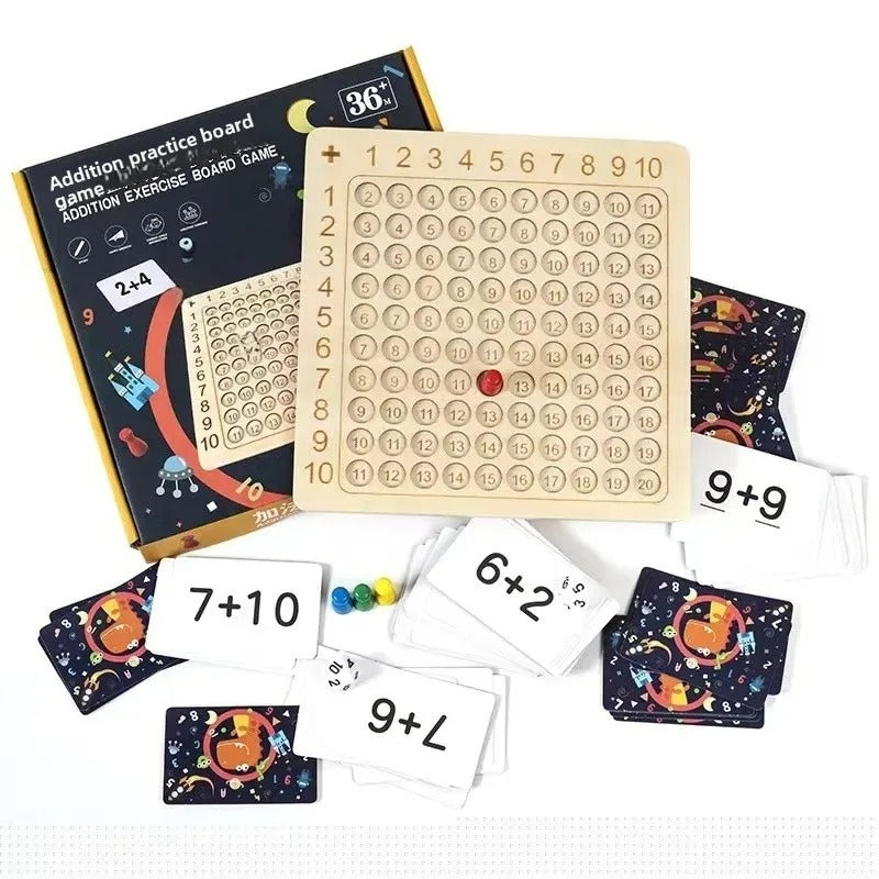 Enfants jouant avec un jeu de multiplication interactif