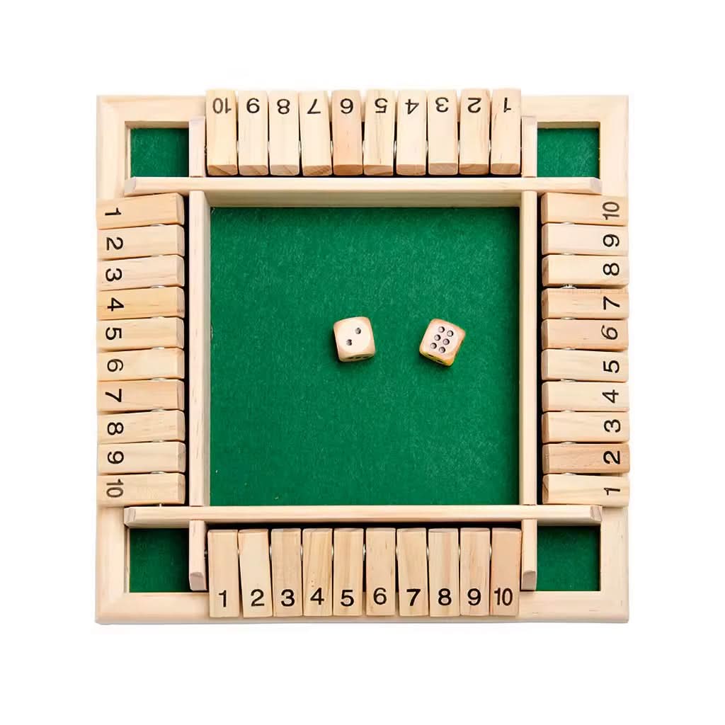 Jeu de dés en bois avec chiffres gravés pour enfants