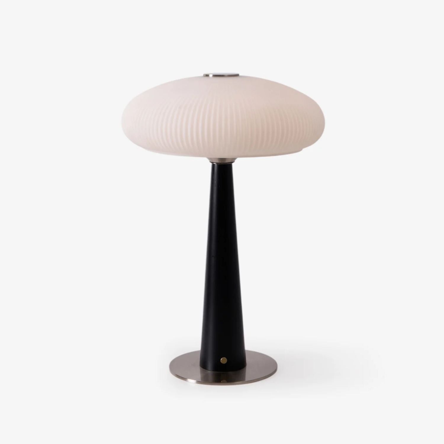 Lampe de table avec abat-jour en verre opale plissé