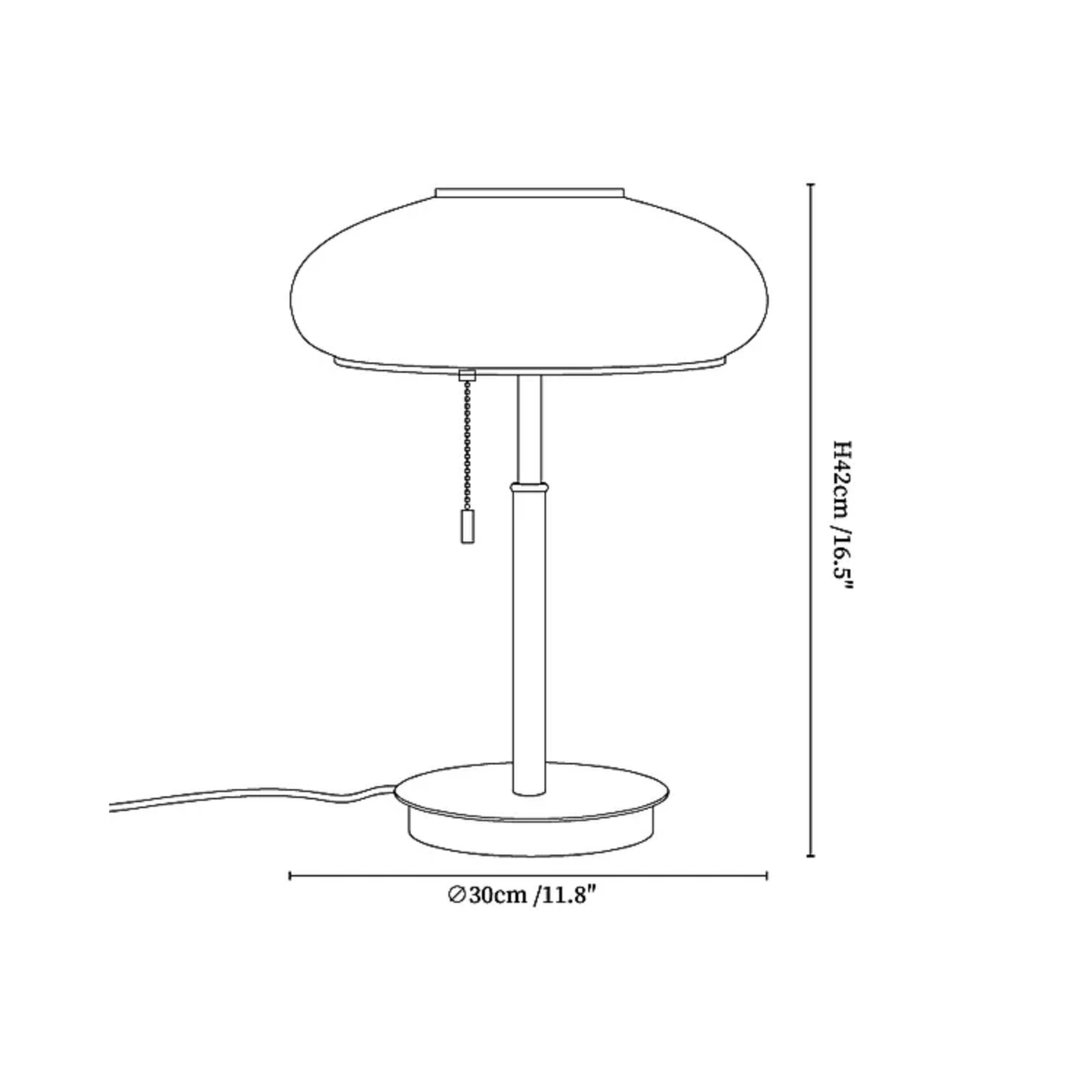 Lampe de table avec abat-jour en verre strié et pied en noyer