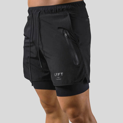 Vue de face des pantalons de sport 2-en-1 pour hommes