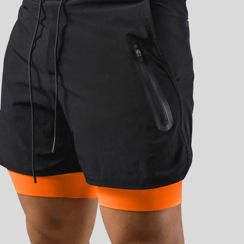Pantalons de sport montrant les poches zippées latérales