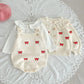 Ensemble tricoté pour fille avec haut et pantalon assortis