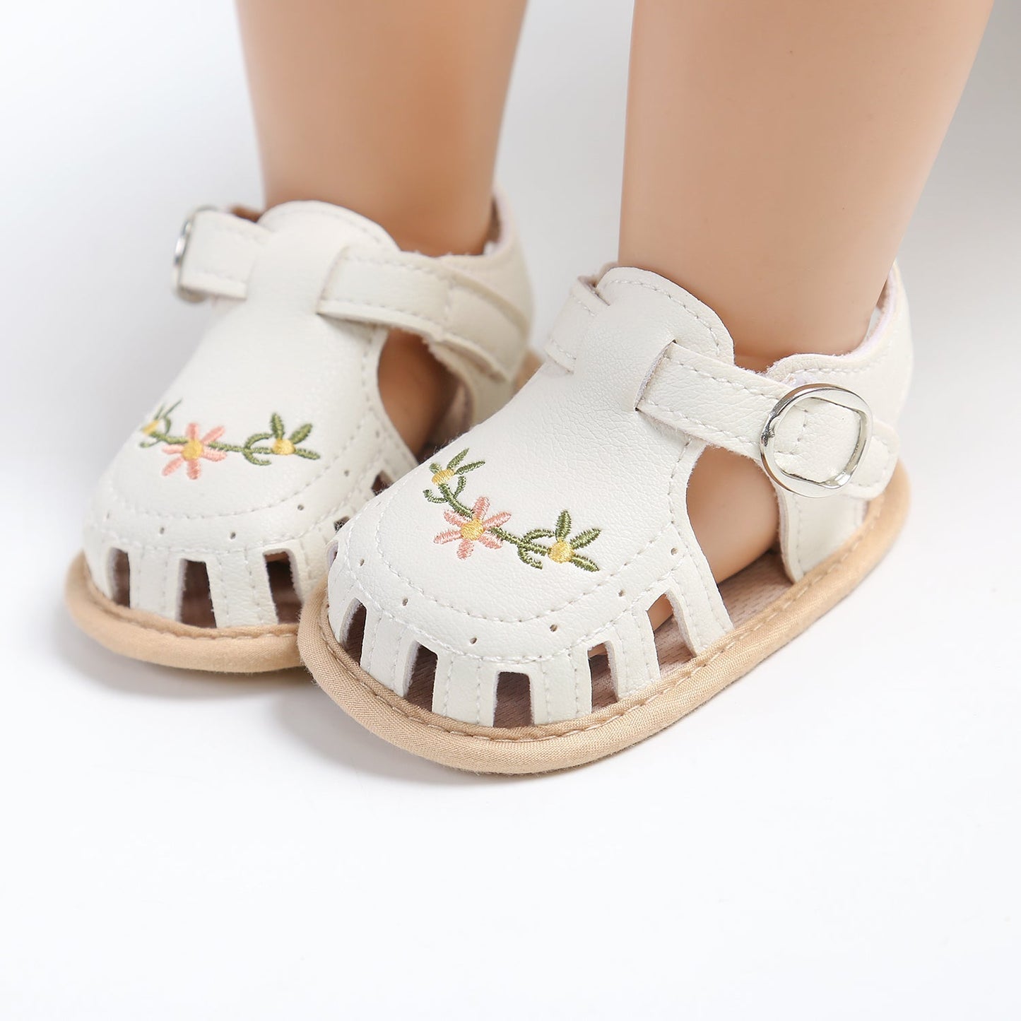 Sandales bébé fille en cuir synthétique, semelle antidérapante