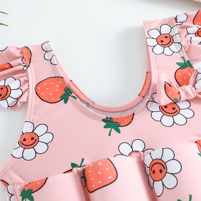Gros plan sur les flotteurs amovibles du maillot de bain enfant
