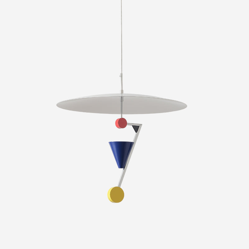 Lampe suspendue avec formes géométriques colorées