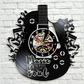 Horloge murale en vinyle avec design guitare vue de face