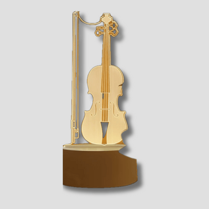 Lampe violoncelle connectée via USB, interrupteur visible