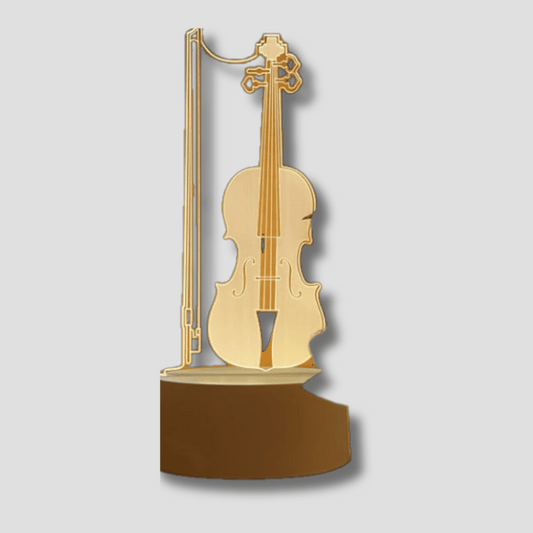 Lampe violoncelle connectée via USB, interrupteur visible