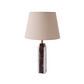 Lampe de table avec base en marbre veiné et abat-jour beige