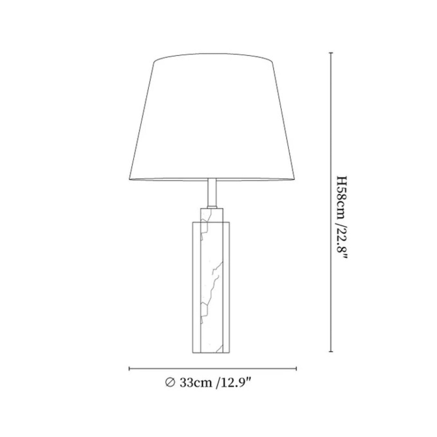 Lampe allumée montrant la lumière douce diffusée par l'abat-jour