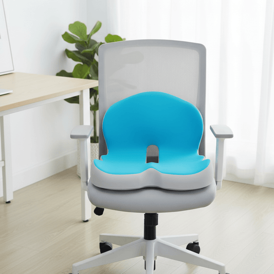 Schéma des dimensions et caractéristiques du coussin ergonomique