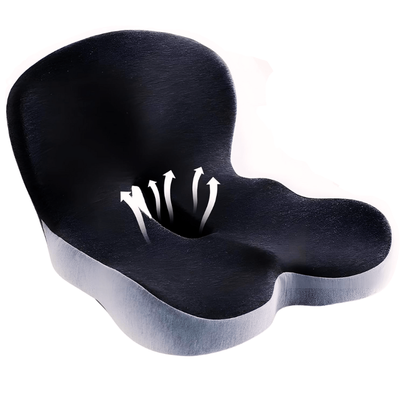 Comparaison avant-après de la posture avec le coussin