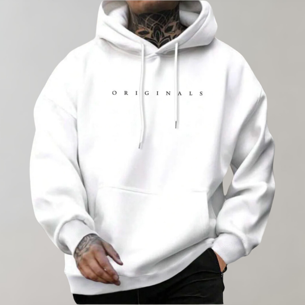 Sweat à capuche homme avec logo brodé et poche kangourou
