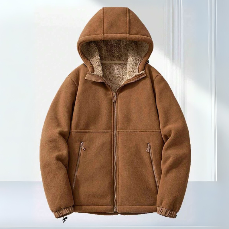 Veste en polaire avec capuche et poches zippées