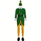 Vue de profil d'un costume d'elfe avec collants rayés