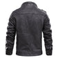 Veste en cuir PU avec col montant et poches zippées