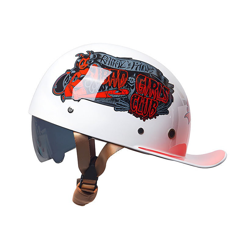 Vue frontale du casque de moto, design moderne