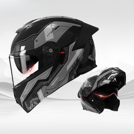 Casque modulaire vintage avec mentonnière attachée