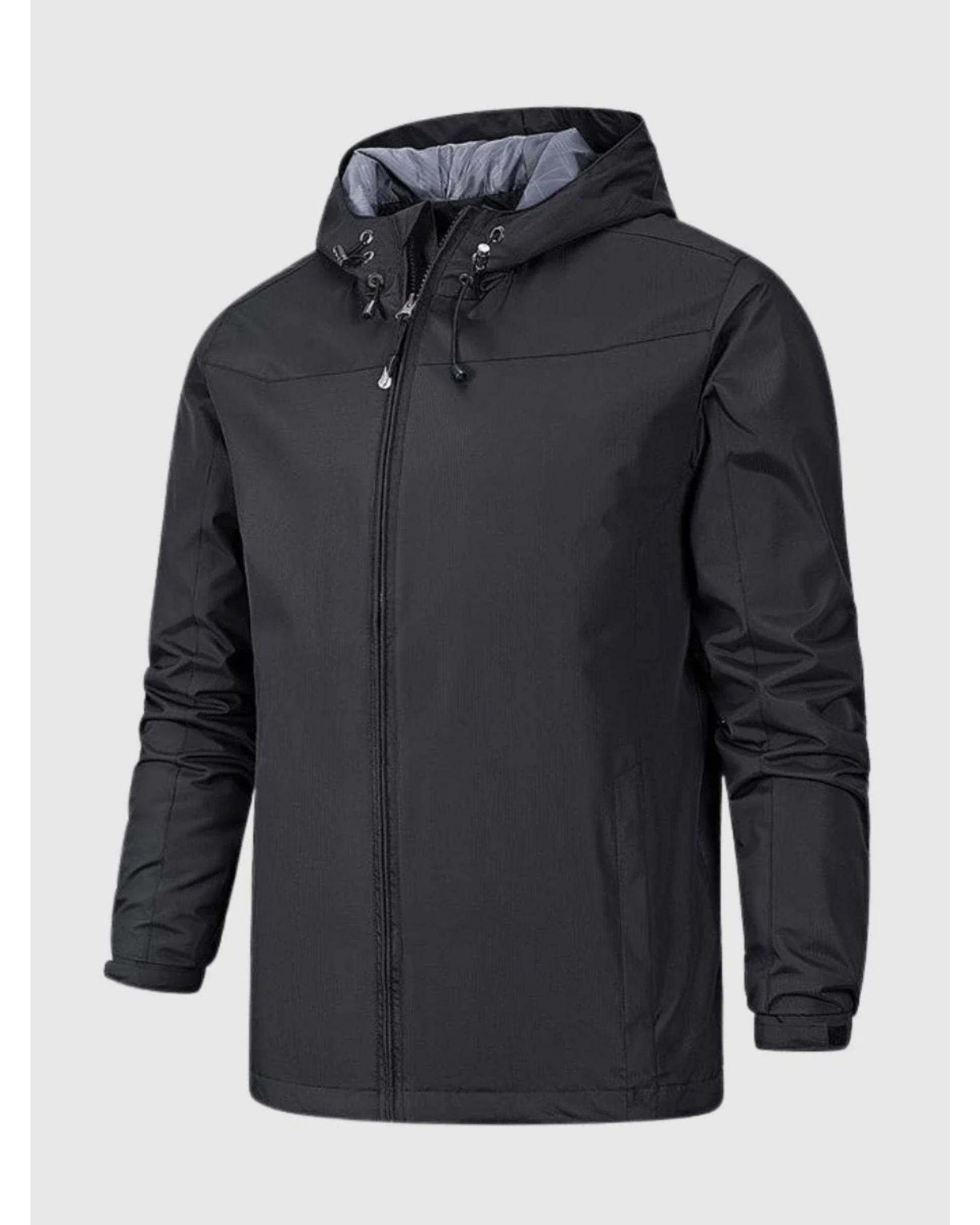 Veste imperméable homme avec capuche et fermeture éclair