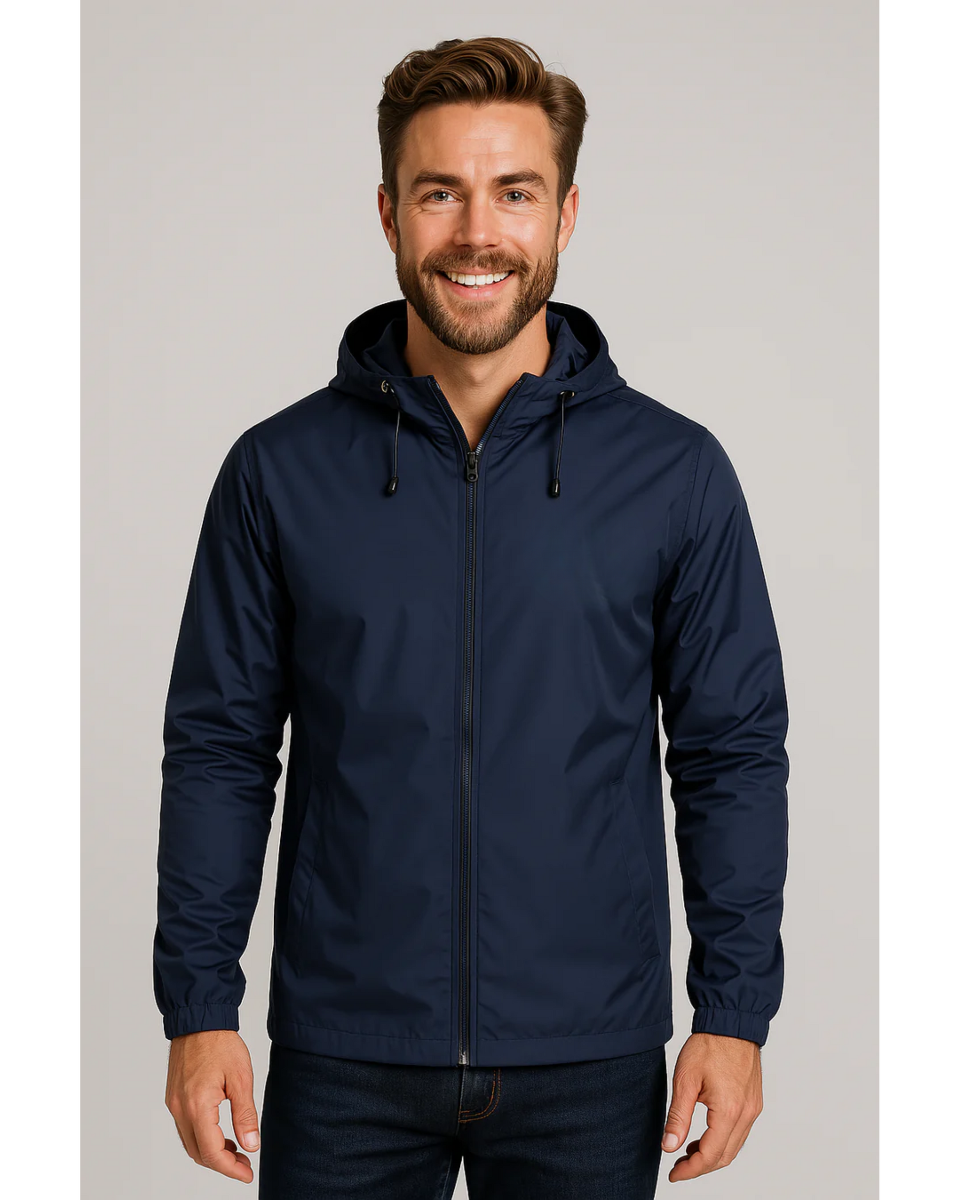 Capuche réglable de la veste imperméable pour homme