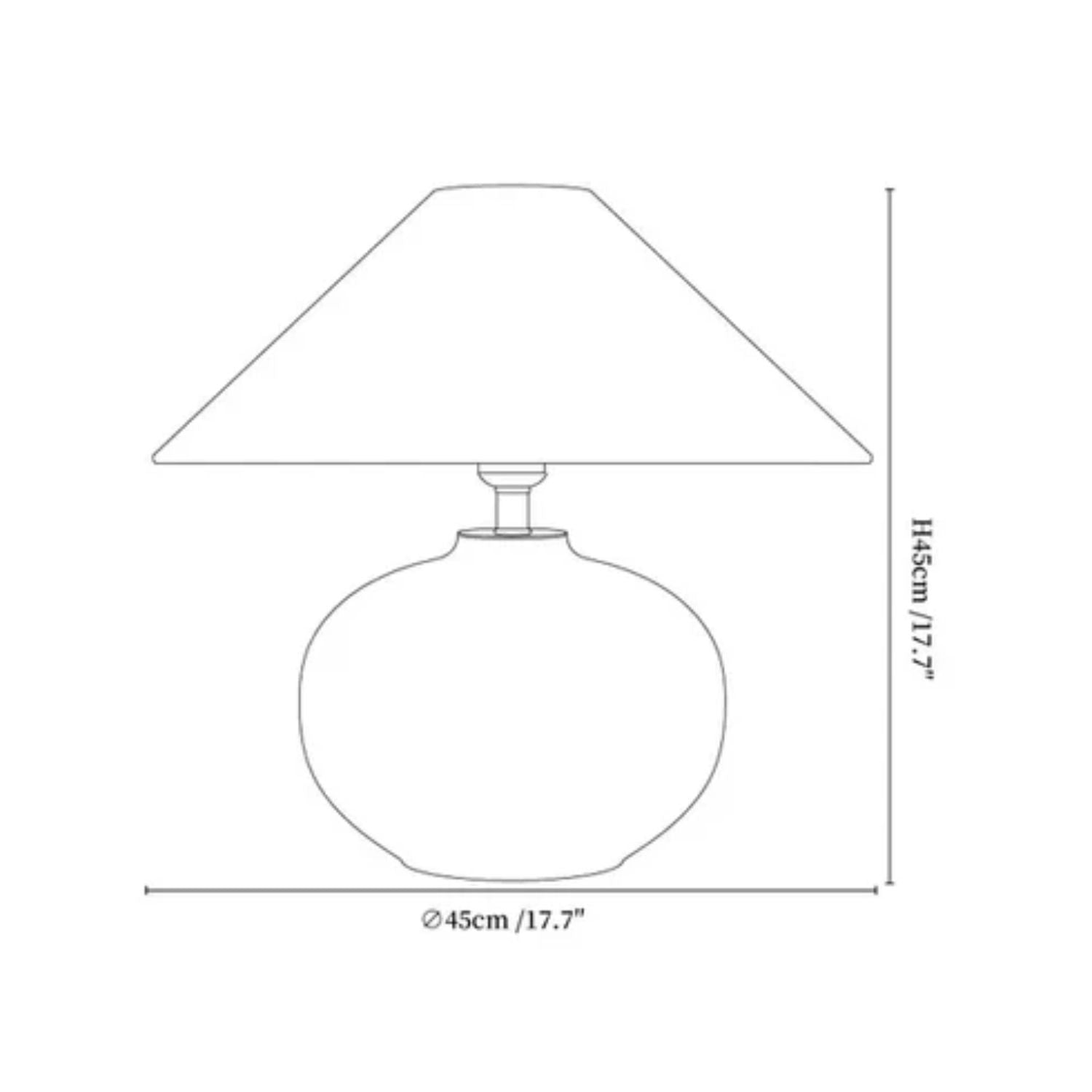 Lampe de table en céramique bronze sur fond blanc