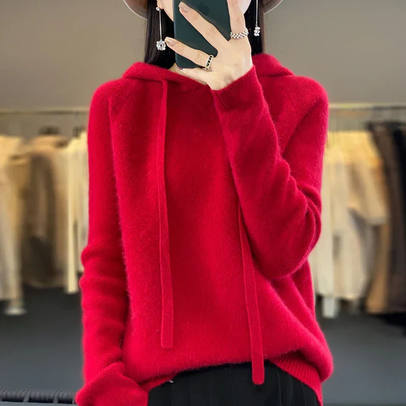 Détail de la texture douce du pull en laine mérinos