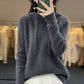 Vue arrière du pull en laine mérinos avec col haut