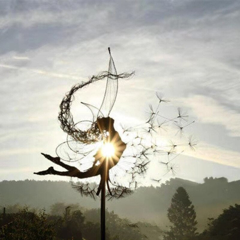 Sculpture de fée en métal résistante aux intempéries