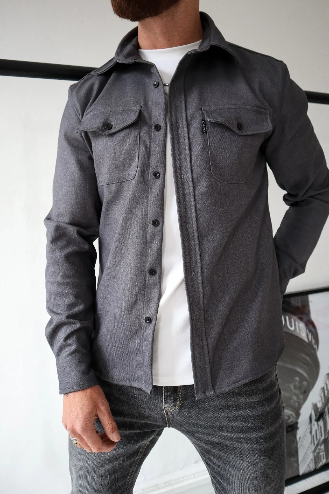 Veste homme avec fermeture à boutons et tissu doux
