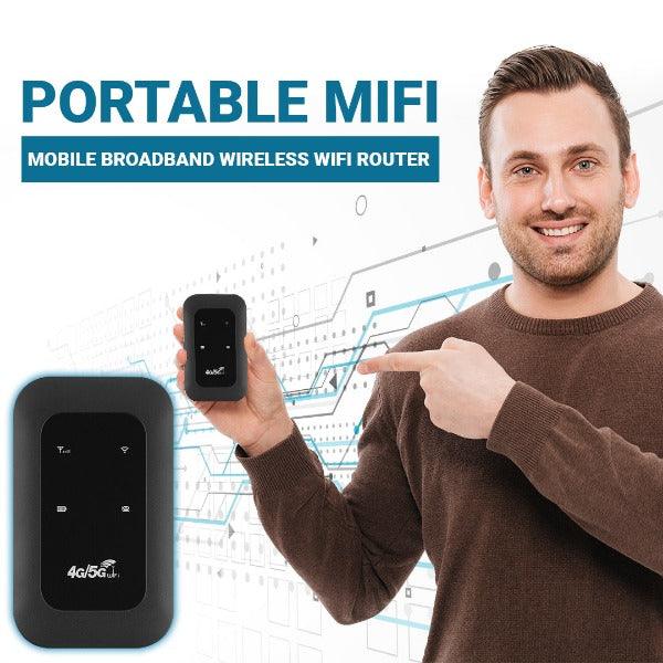 Routeur mobile compact posé sur une table en bois