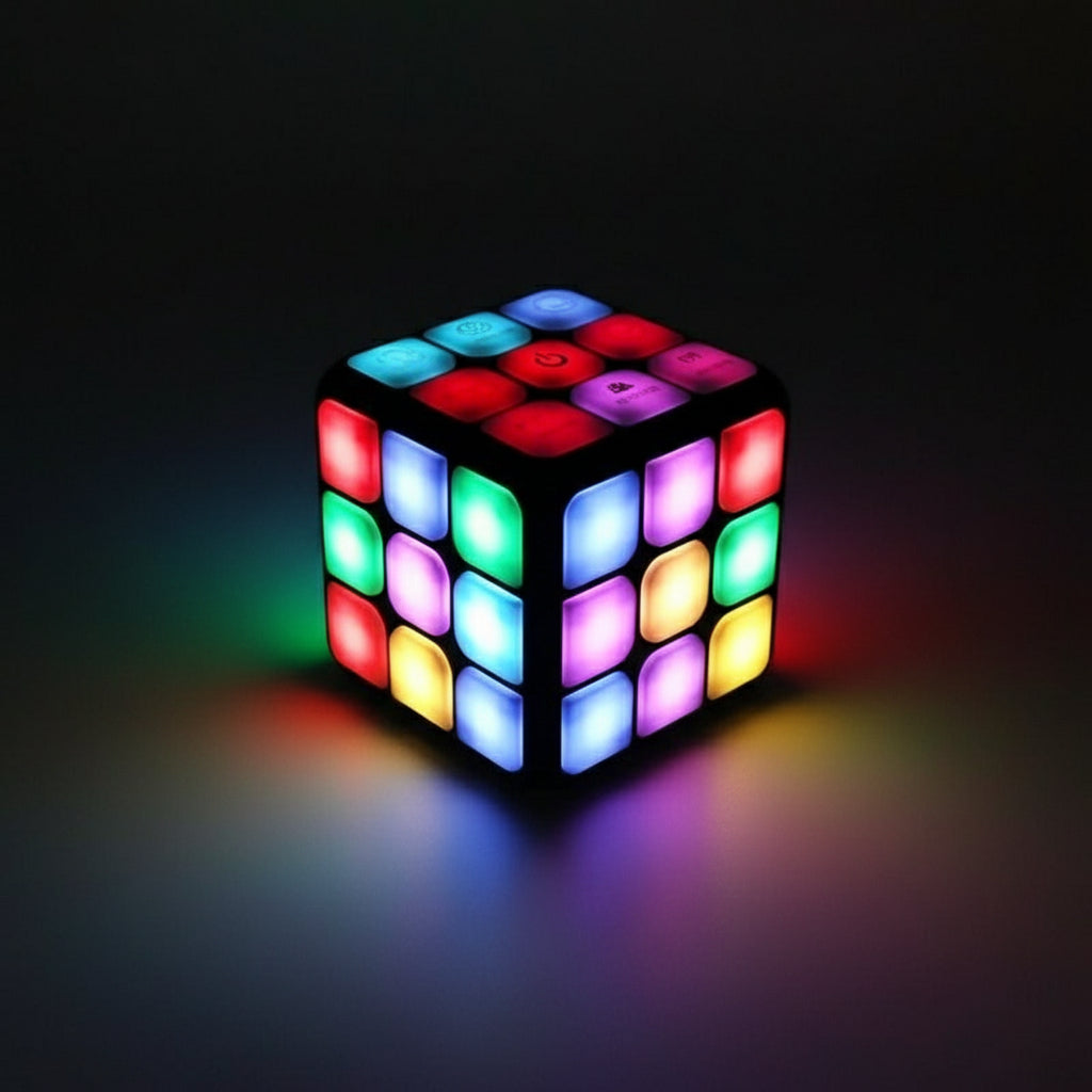 Vue rapprochée du mécanisme de rotation fluide du cube