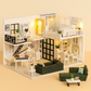 Maison de poupée en bois avec meubles miniatures détaillés