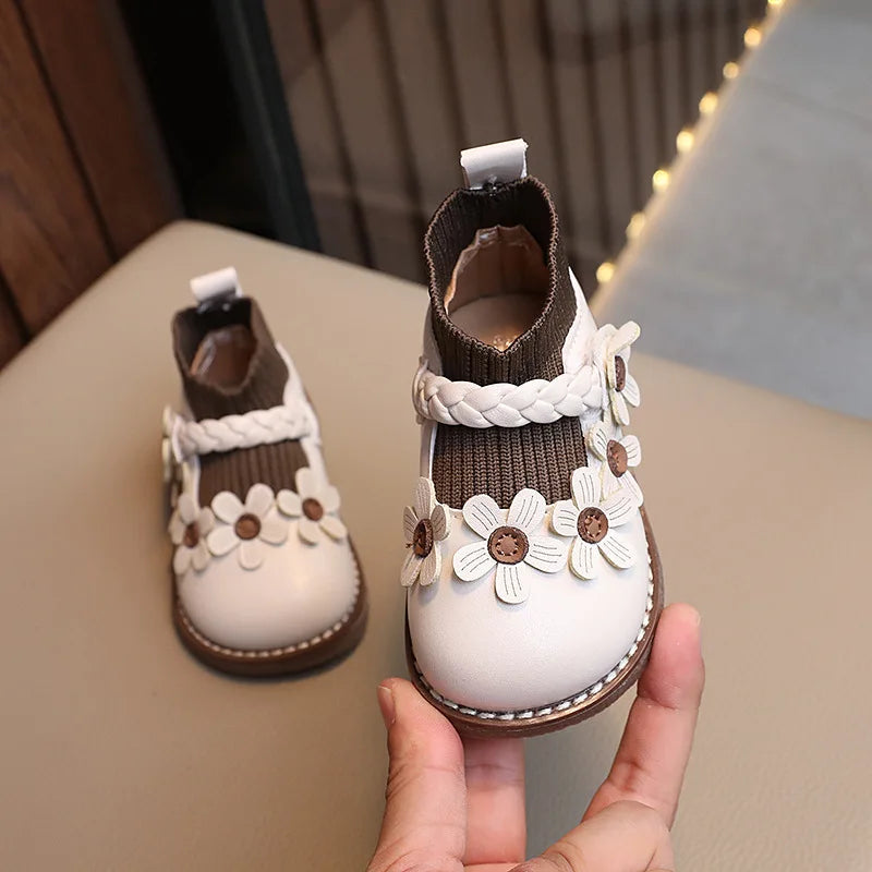 Chaussures enfant en caoutchouc avec fleurs
