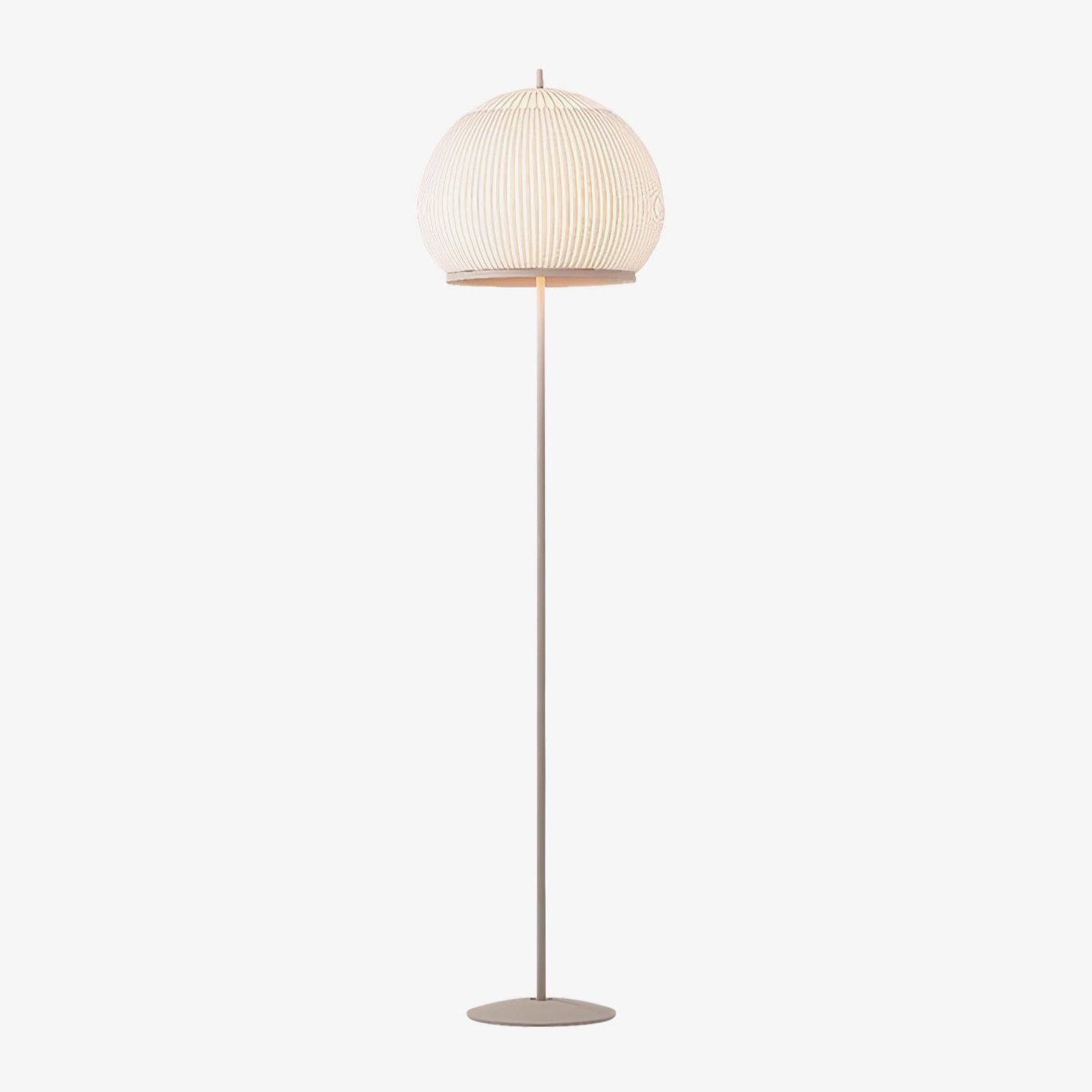 Lampe sur pied avec abat-jour textile rond