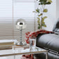 Lampe de table chrome avec abat-jour en verre clair
